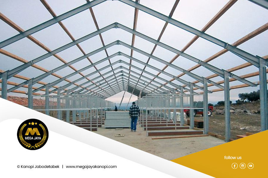 Konstruksi Gudang Baja WF Bogor